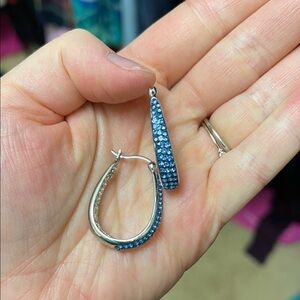 Sparkling Blue Crystal Drop Earrings